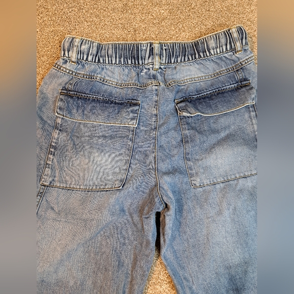 Habitual Pull On Denim Wide Leg Cargo Jeans Drawstring Waist & Pants Hem - Picture 6 of 8